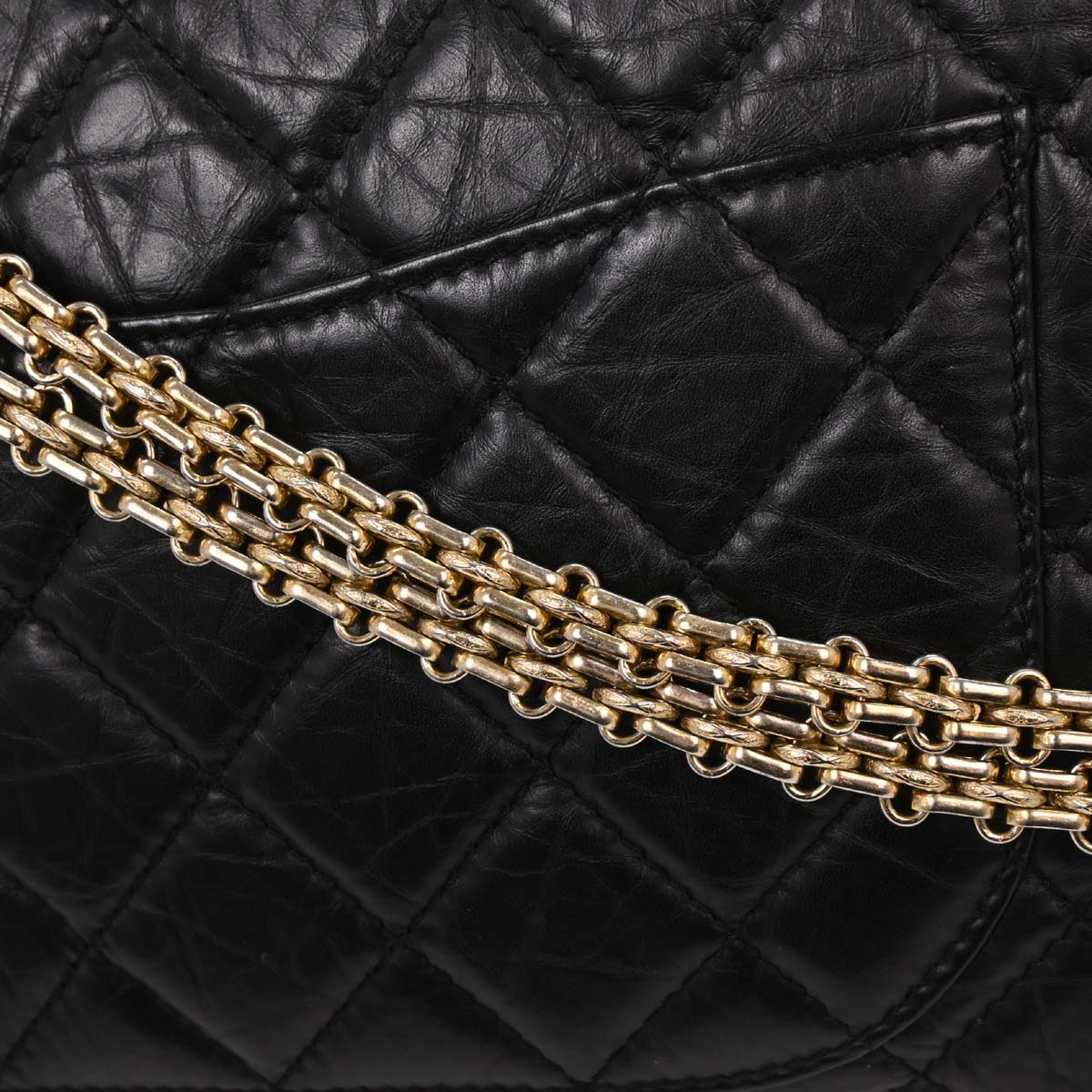 Chanel 2008-2009 Black Calfskin 2.55 Double Flap Shoulder Bag