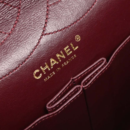 Chanel 2008-2009 Black Calfskin 2.55 Double Flap Shoulder Bag