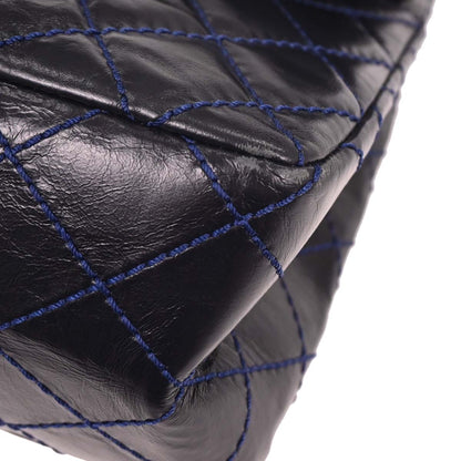 Chanel 2008-2009 Navy Calfskin 2.55 Double Flap Shoulder Bag