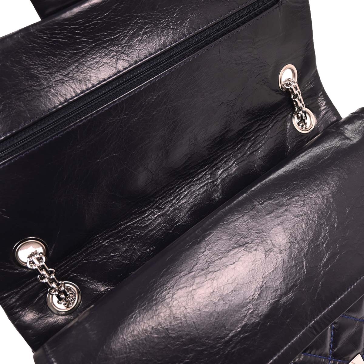 Chanel 2008-2009 Navy Calfskin 2.55 Double Flap Shoulder Bag