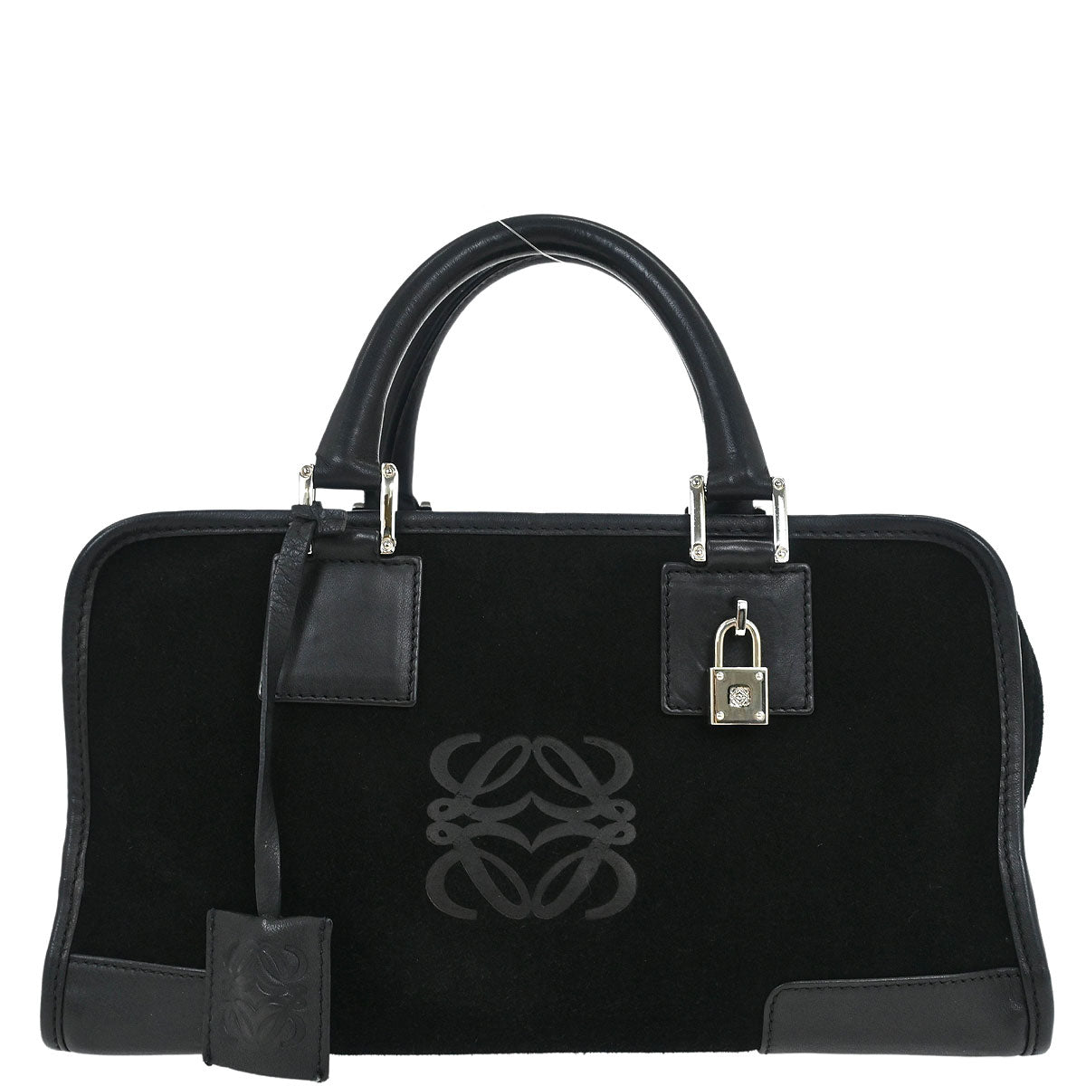 Loewe Black Suede Amazona 28 Handbag