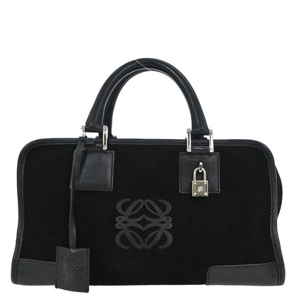 Loewe Black Suede Amazona 28 Handbag