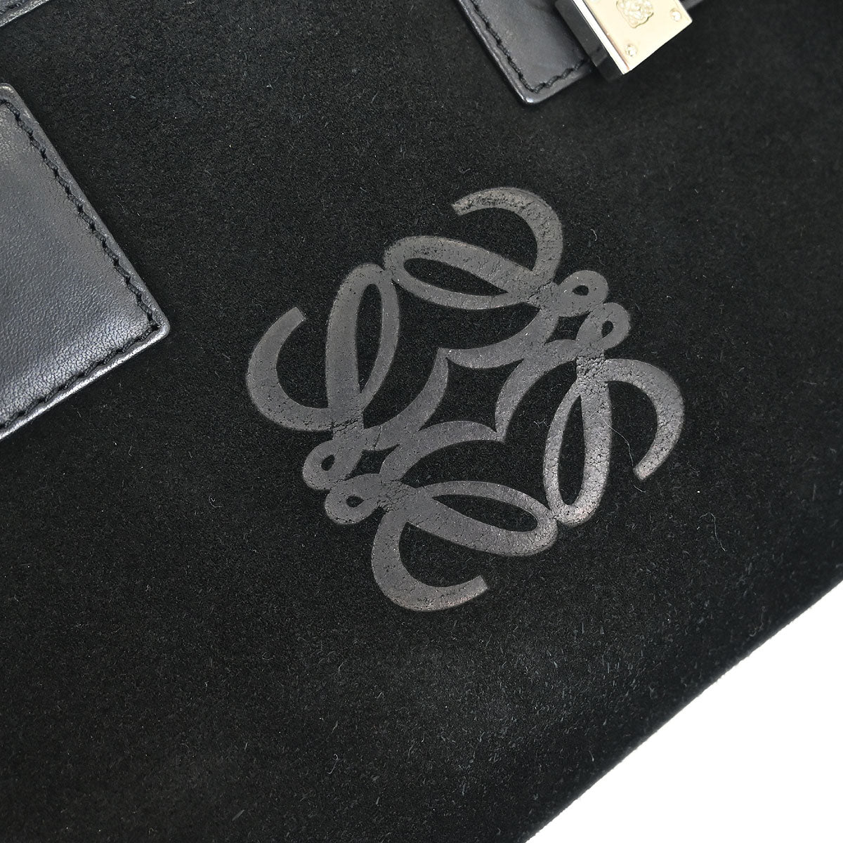 Loewe Black Suede Amazona 28 Handbag