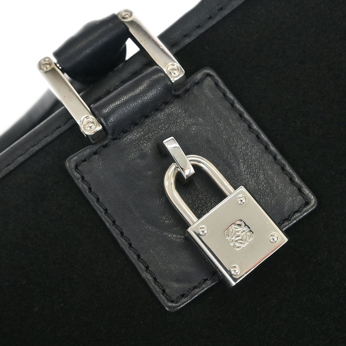 Loewe Black Suede Amazona 28 Handbag