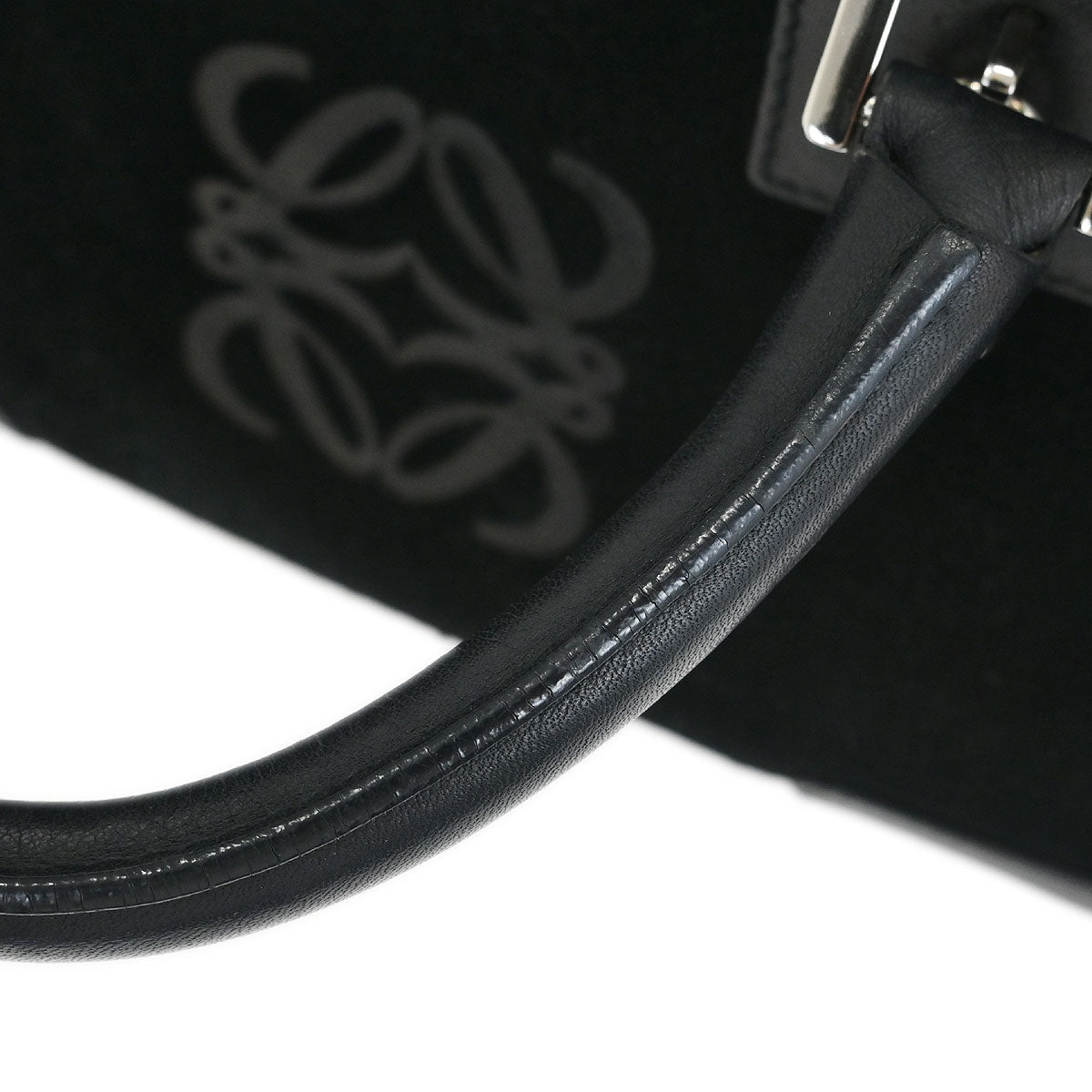 Loewe Black Suede Amazona 28 Handbag