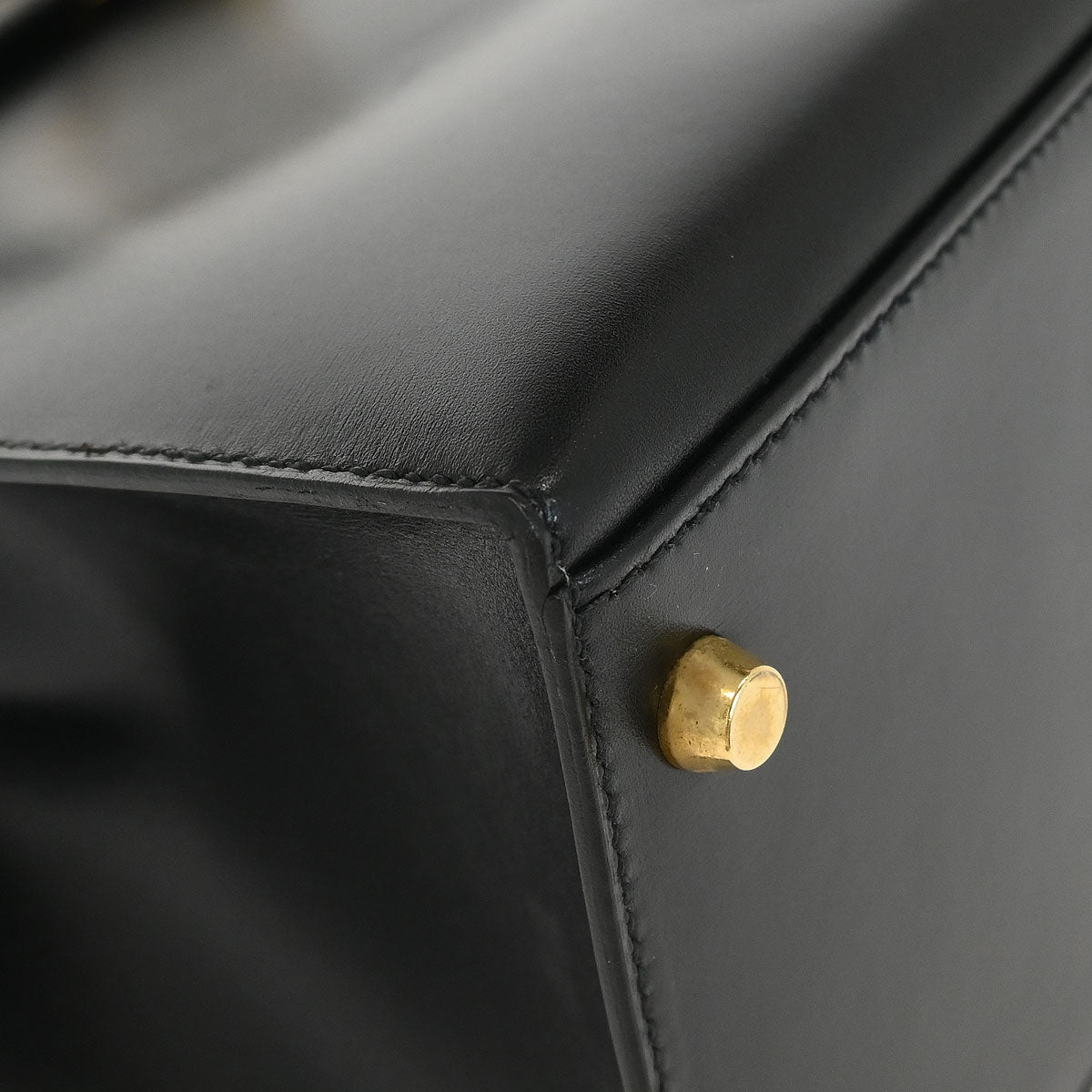 Hermes Black Box Calf Kelly 35 Sellier 2way Shoulder Handbag