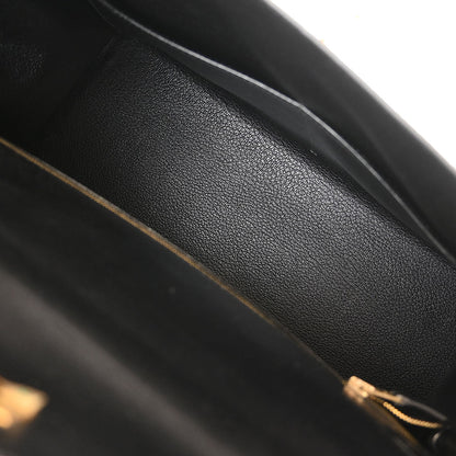 Hermes Black Box Calf Kelly 35 Sellier 2way Shoulder Handbag
