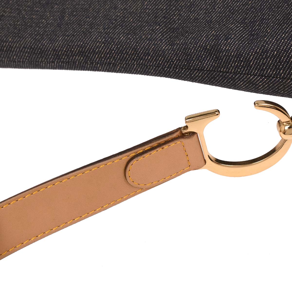 Christian Dior 2002 Navy Denim Double Saddle Handbag