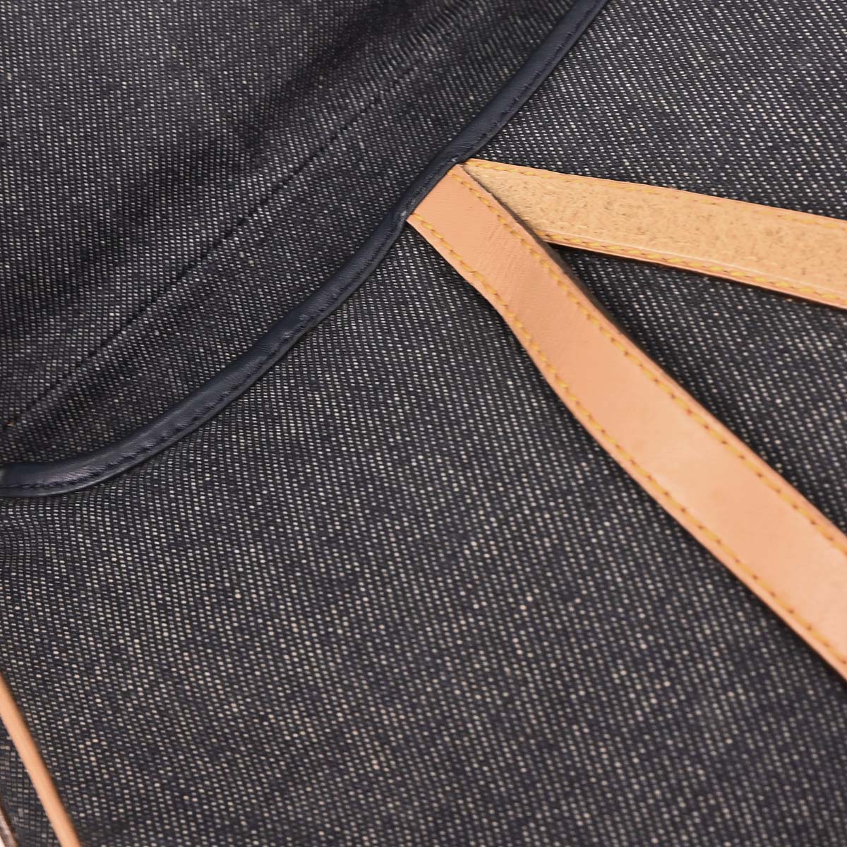 Christian Dior 2002 Navy Denim Double Saddle Handbag