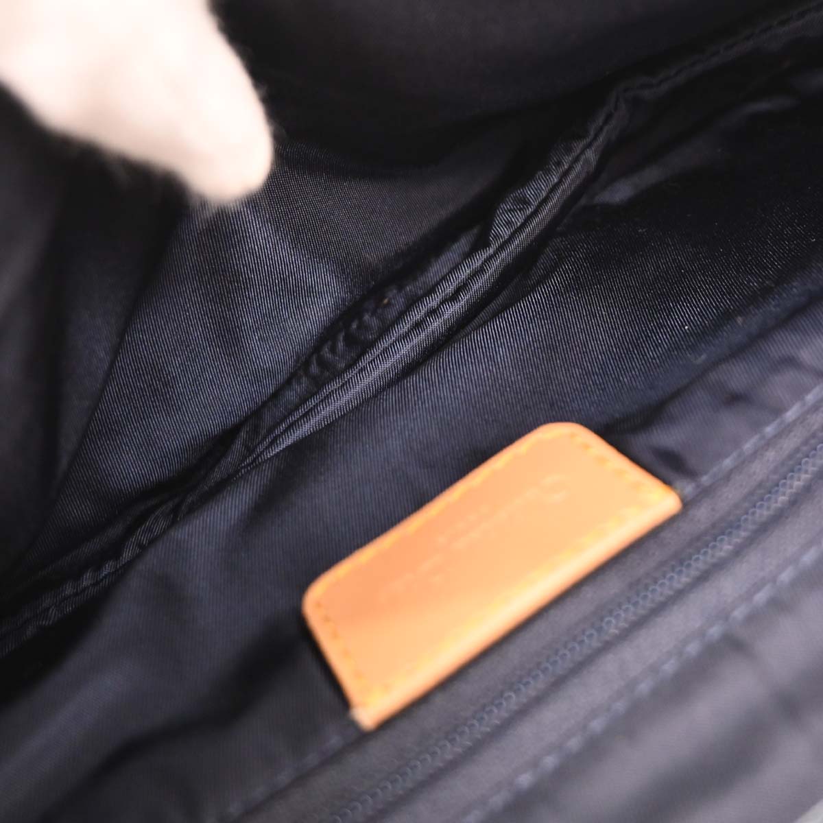 Christian Dior 2002 Navy Denim Double Saddle Handbag