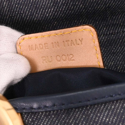 Christian Dior 2002 Navy Denim Double Saddle Handbag