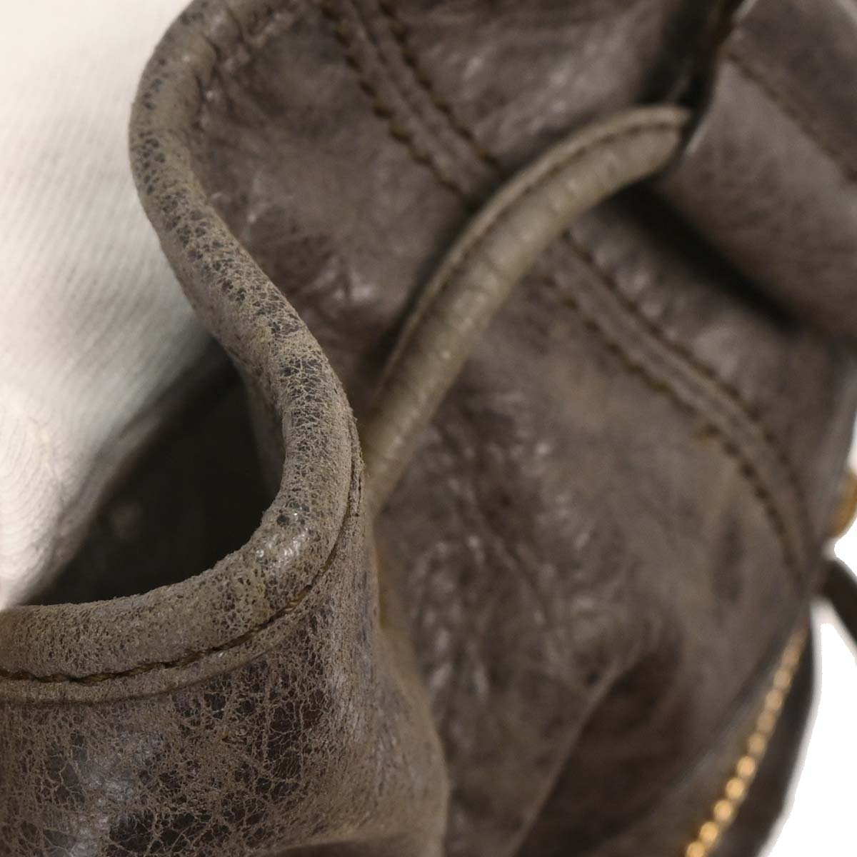 Balenciaga Brown Classic Mini Pompon 2way Shoulder Handbag