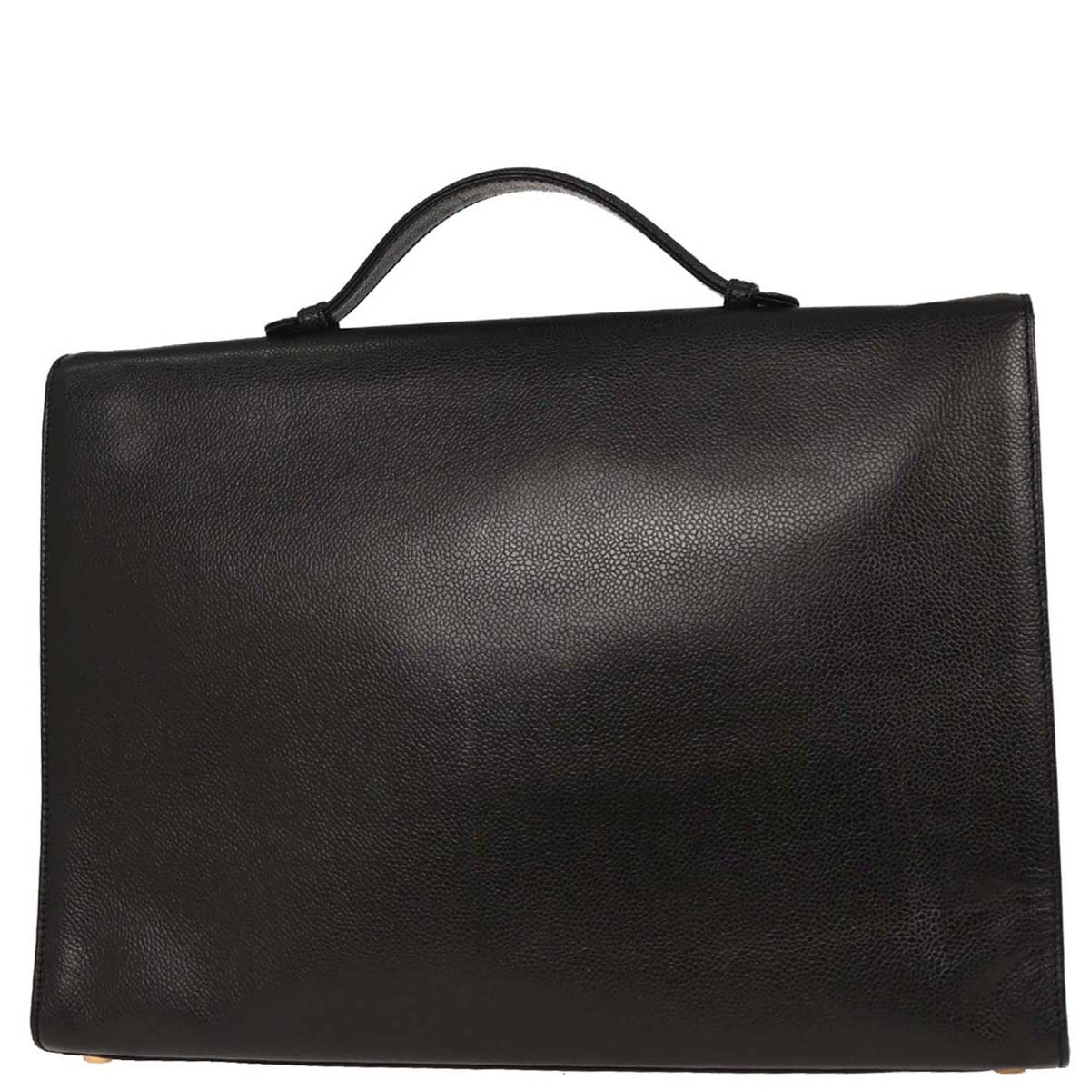 Chanel 1997-1999 Black Caviar Briefcase Business Handbag