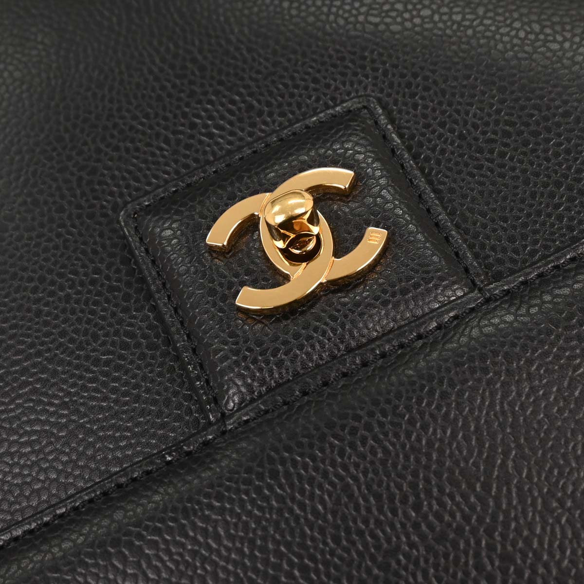 Chanel 1997-1999 Black Caviar Briefcase Business Handbag