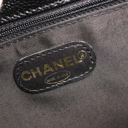 Chanel 1997-1999 Black Caviar Briefcase Business Handbag