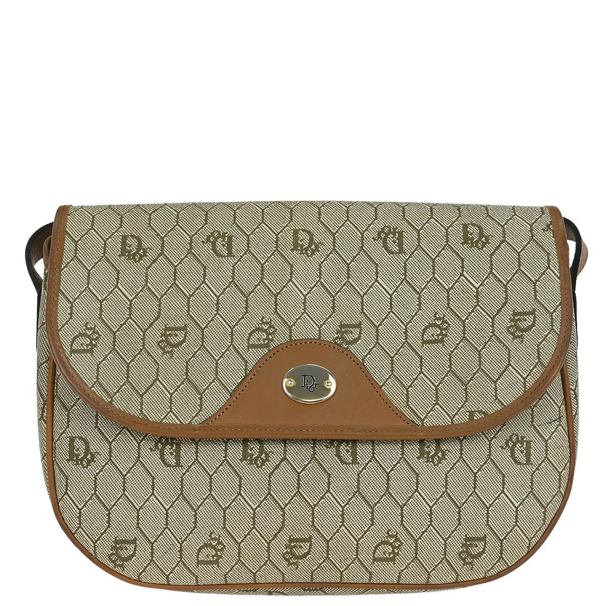 Christian Dior Beige PVC Honeycomb Shoulder Bag