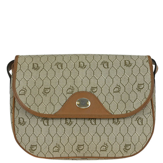 Christian Dior Beige PVC Honeycomb Shoulder Bag