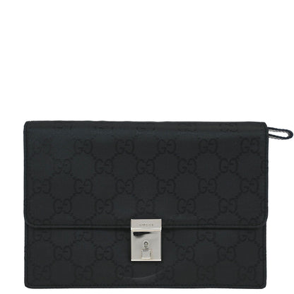 Gucci Black Nylon GG Clutch Bag