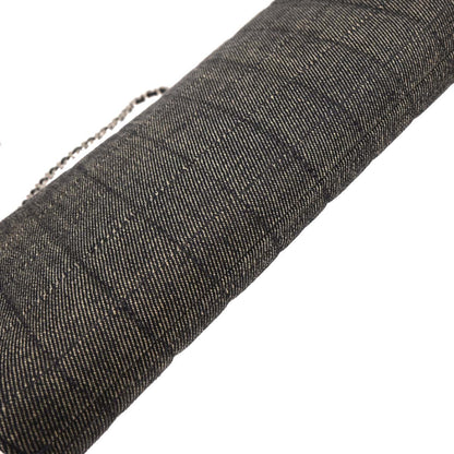 Chanel 2001-2003 Gray Canvas Choco Bar Shoulder Bag