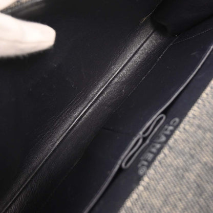 Chanel 2001-2003 Gray Canvas Choco Bar Shoulder Bag