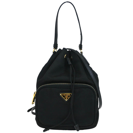 Prada Black Nylon 2way Drawstring Handbag