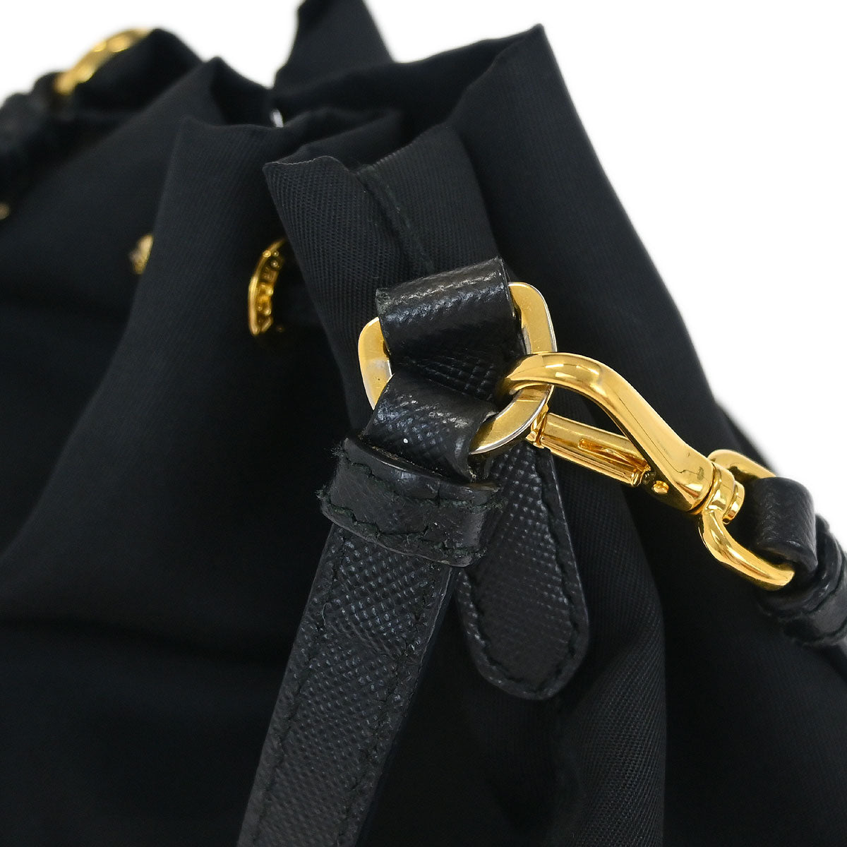 Prada Black Nylon 2way Drawstring Handbag