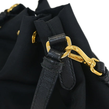 Prada Black Nylon 2way Drawstring Handbag