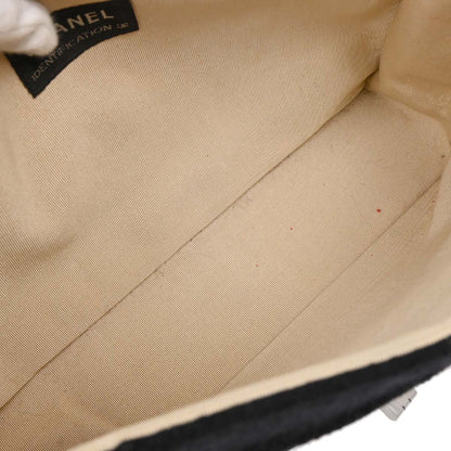 Chanel 1997-1999 Black Wool 2.55 Choco Bar Shoulder Bag