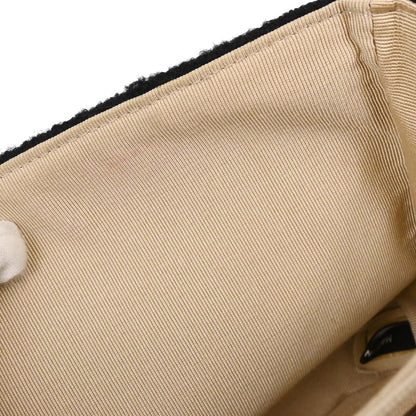 Chanel 1997-1999 Black Wool 2.55 Choco Bar Shoulder Bag