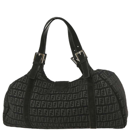 Fendi Black Gray Zucchino Tote Handbag