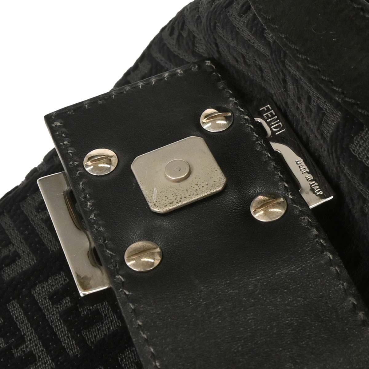 Fendi Black Gray Zucchino Tote Handbag