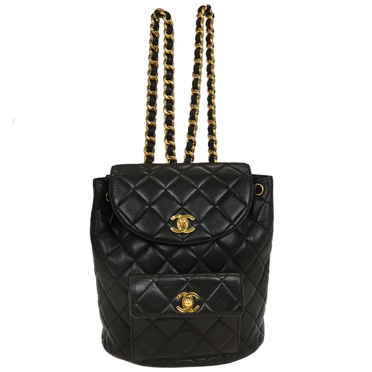 Chanel Black Lambskin Large Duma Backpack
