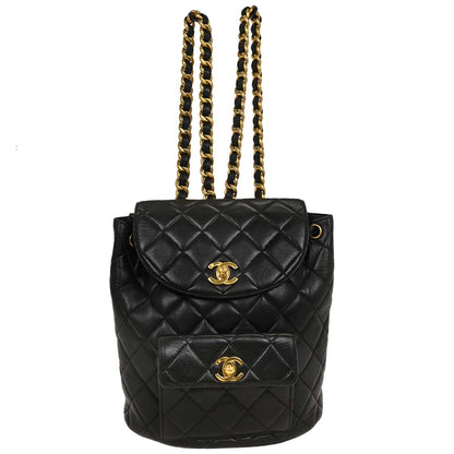Chanel Black Lambskin Large Duma Backpack