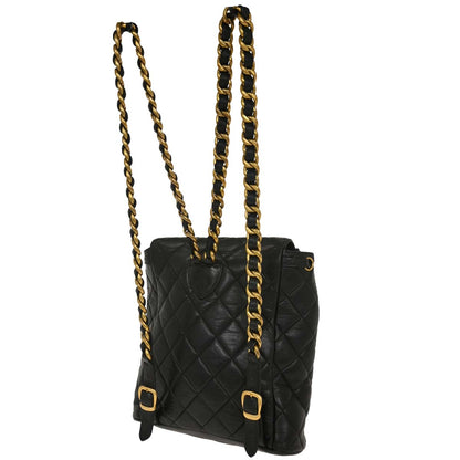 Chanel Black Lambskin Large Duma Backpack