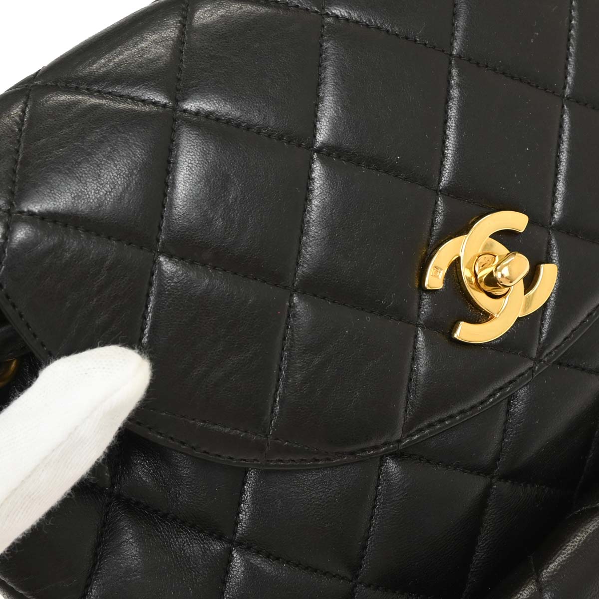 Chanel Black Lambskin Large Duma Backpack