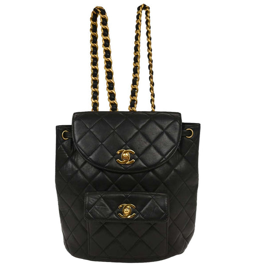 Chanel Black Lambskin Large Duma Backpack