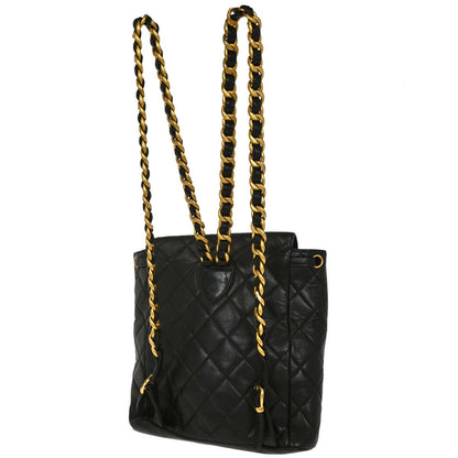 Chanel Black Lambskin Large Duma Backpack