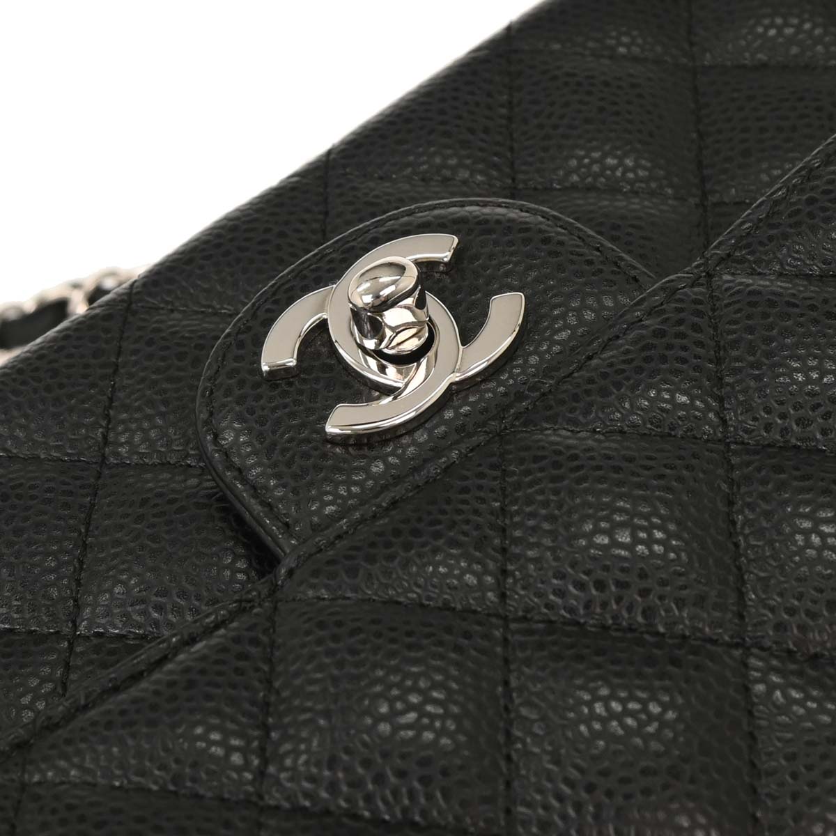 Chanel 2006-2008 Black Caviar East West Shoulder Bag