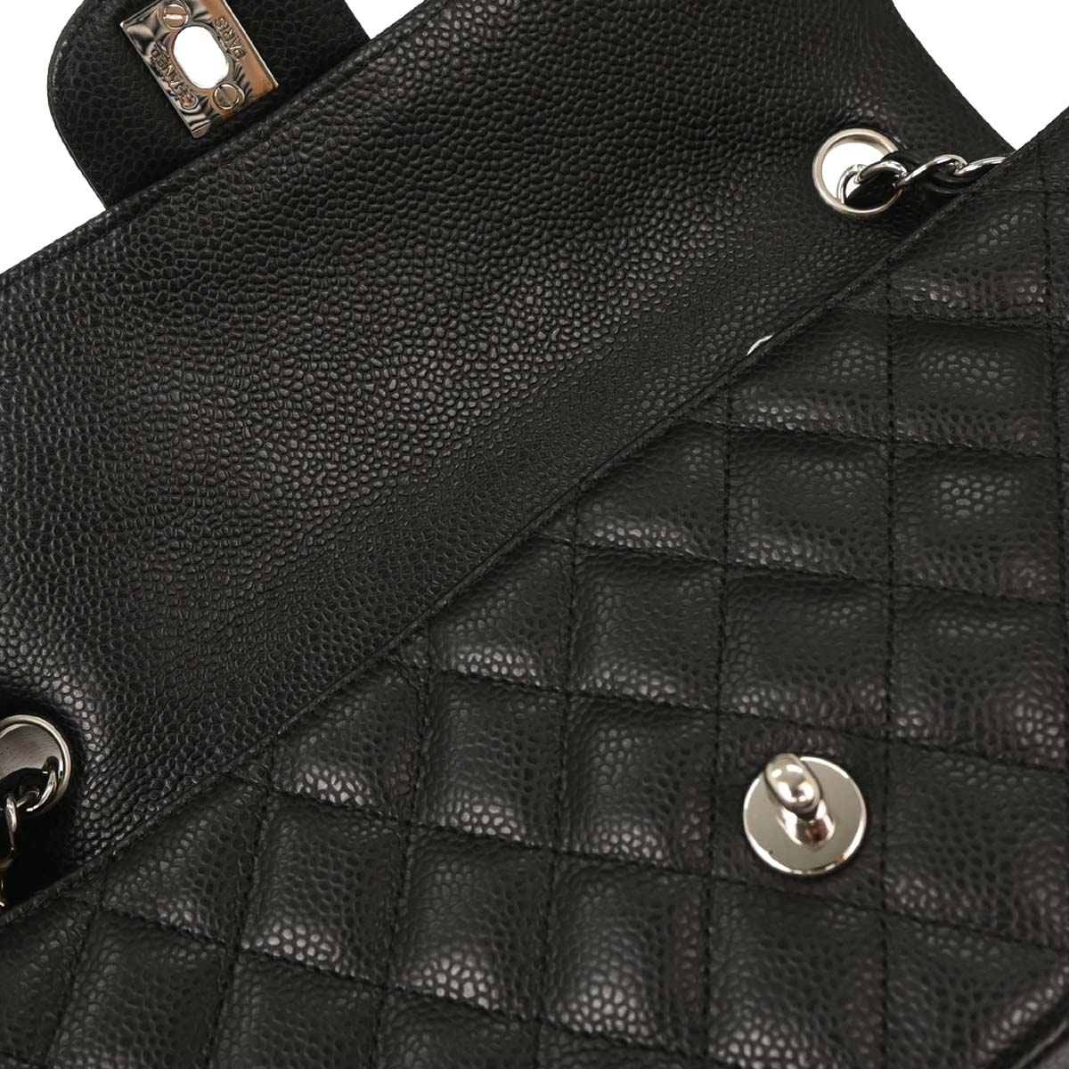 Chanel 2006-2008 Black Caviar East West Shoulder Bag