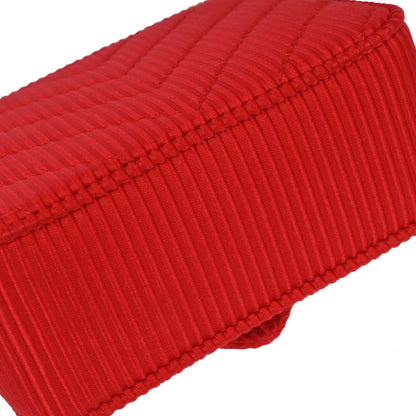 Chanel 1991-1994 Red Satin Chevron Shoulder Bag
