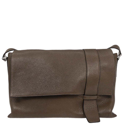 Hermes Taupe Gray Taurillon Clemence Alfred 35 Messenger Bag