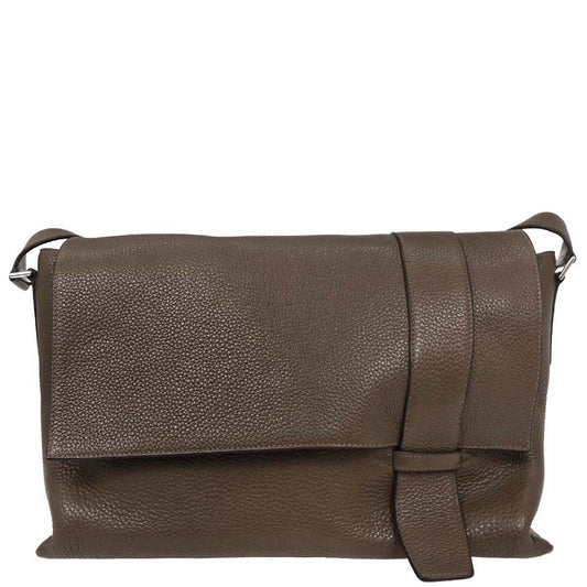 Hermes Taupe Gray Taurillon Clemence Alfred 35 Messenger Bag