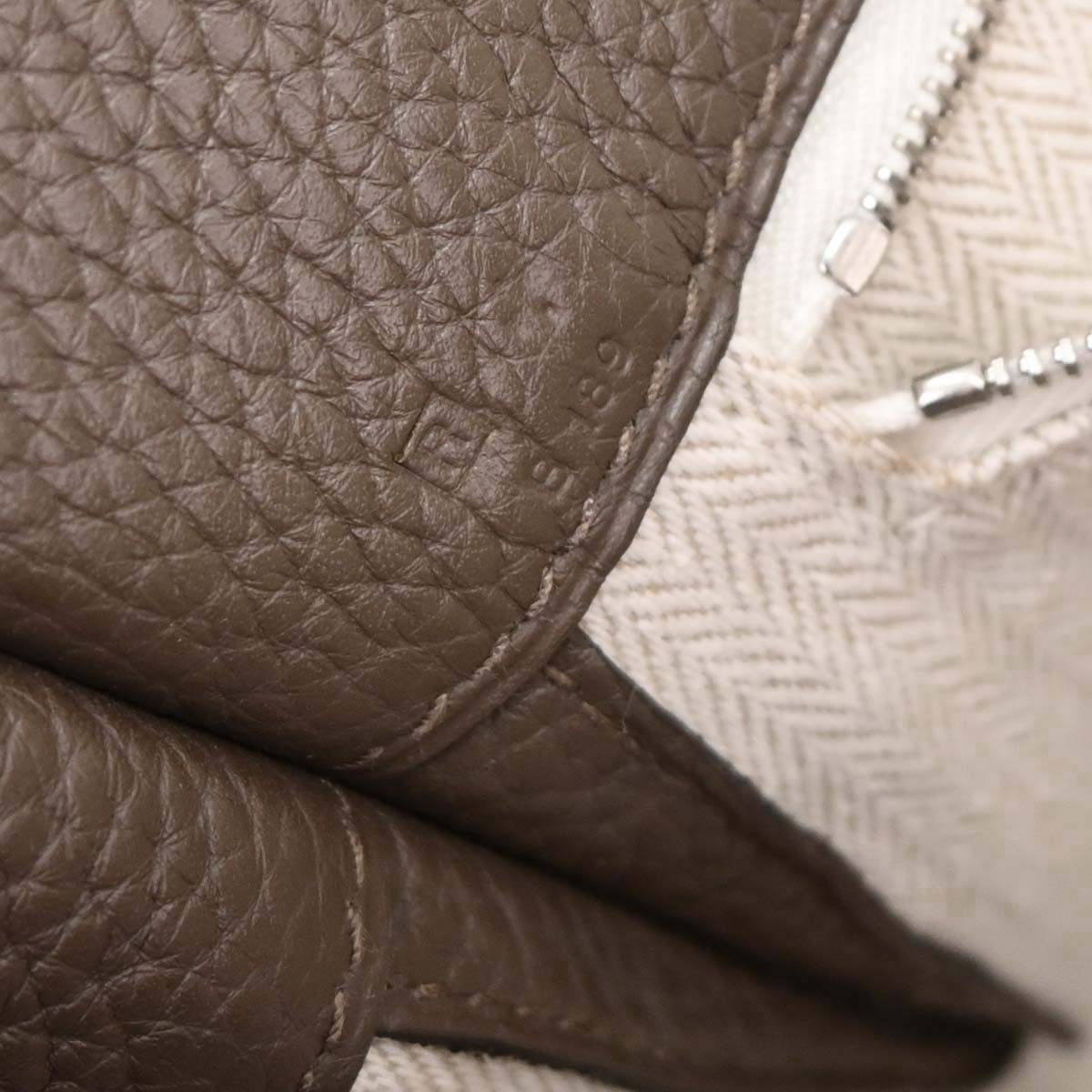 Hermes Taupe Gray Taurillon Clemence Alfred 35 Messenger Bag