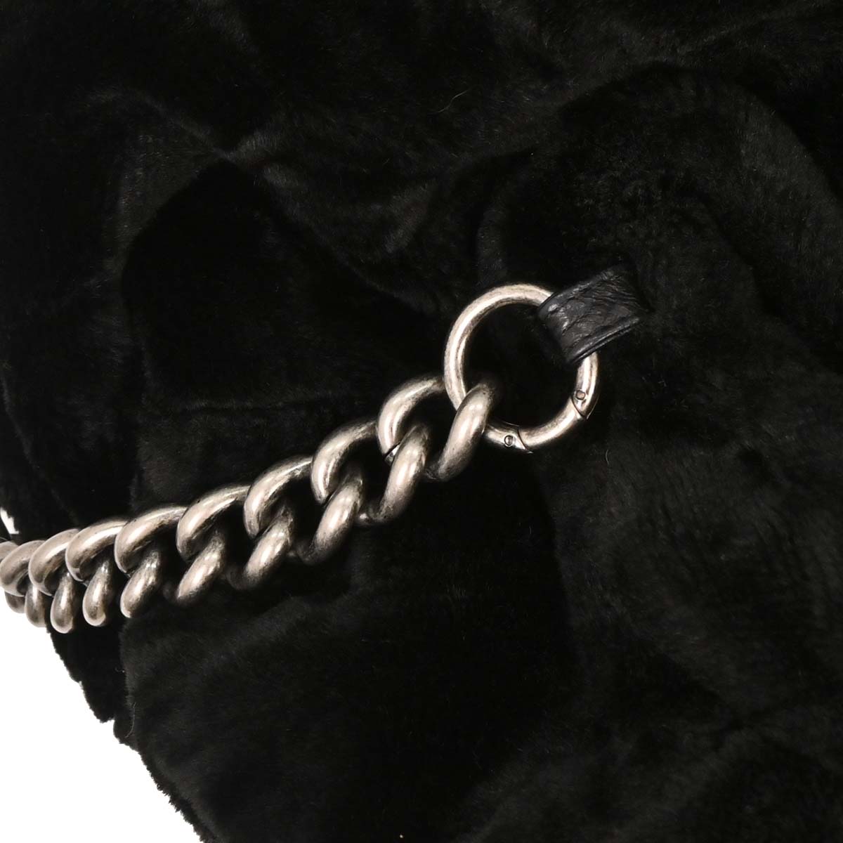 Chanel 2010-2011 Black Faux Fur Hobo 2way Handbag