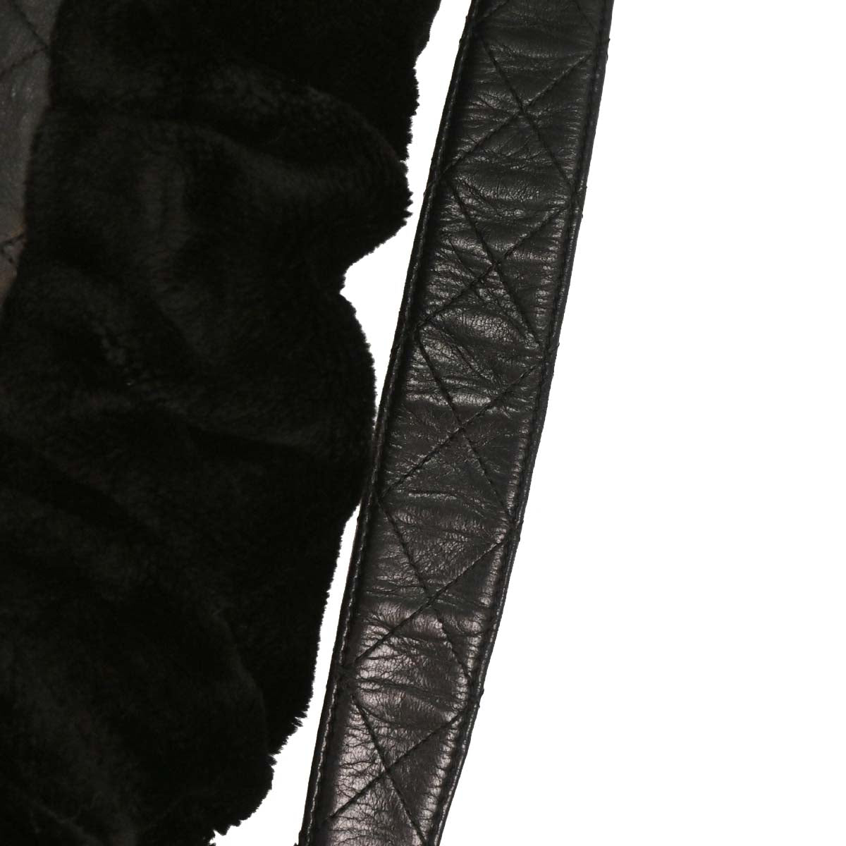 Chanel 2010-2011 Black Faux Fur Hobo 2way Handbag