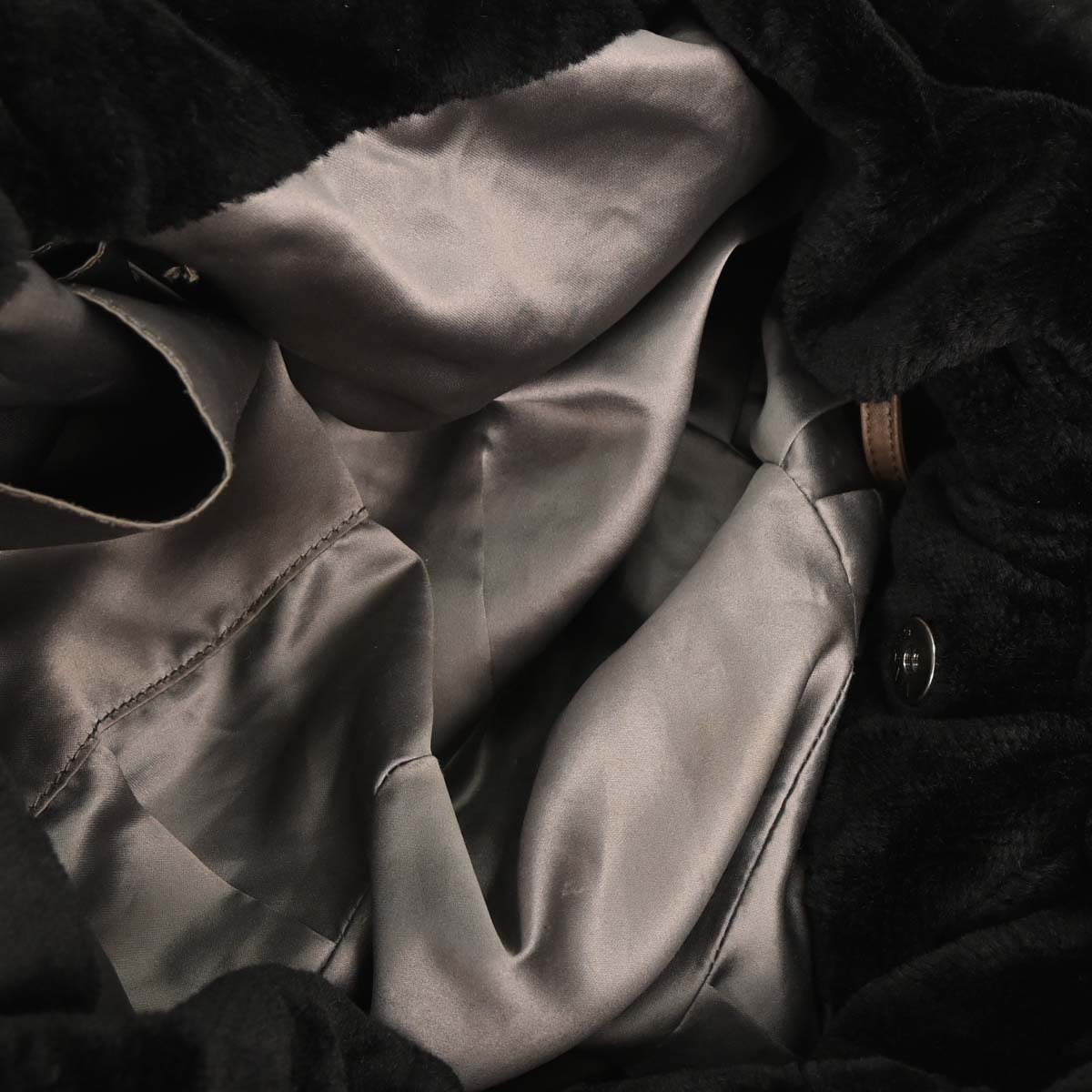 Chanel 2010-2011 Black Faux Fur Hobo 2way Handbag