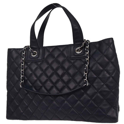 Chanel 2014-2015 Navy Calfskin Shopping Tote 2way Shoulder Handbag