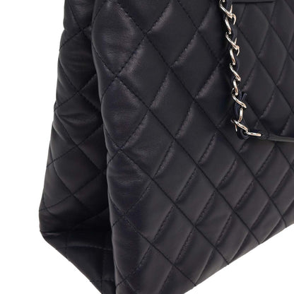 Chanel 2014-2015 Navy Calfskin Shopping Tote 2way Shoulder Handbag