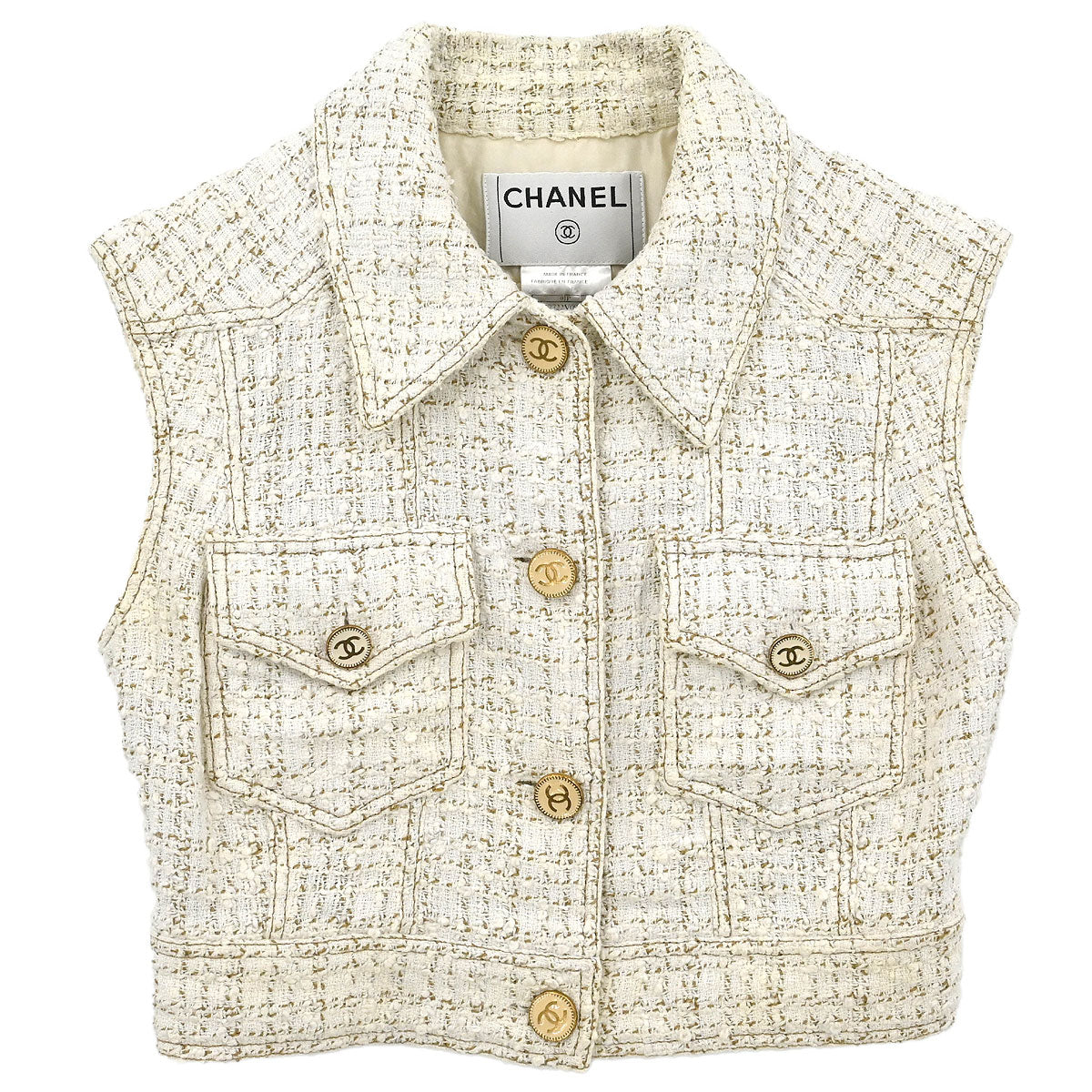 Chanel 2001 Sleeveless Vest Off-white #38