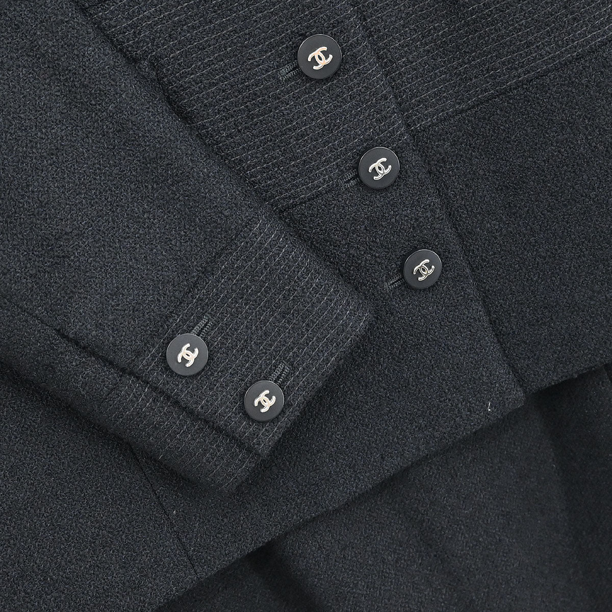 Chanel 1996 Setup Suit Jacket Skirt Black #38